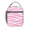 Zebra Patroon Roze Zebra Strepen Geïsoleerde Lunchtas voor Vrouwen Kantoor Koeler Thermische Voedseldoos Tote Lunchboxen Container