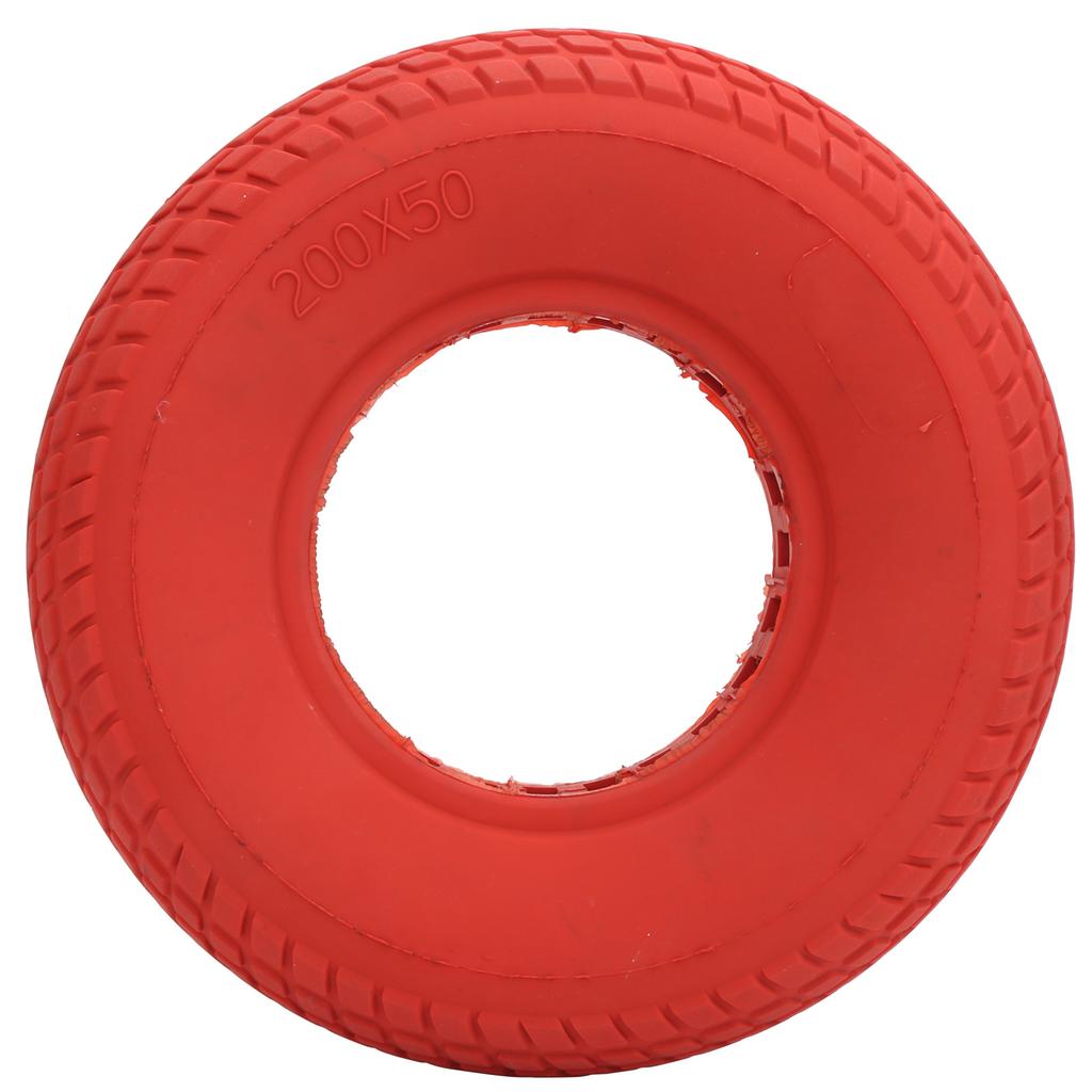 200x50mm ExplosionProof Solid Tyre Rubber Tire Hollow Out Damping for Electric Scooter(Red )