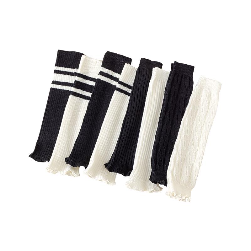 Kinder Winter Weiße Gestrickte Lange Wadenstrümpfe - Warmer Lolita-Stil