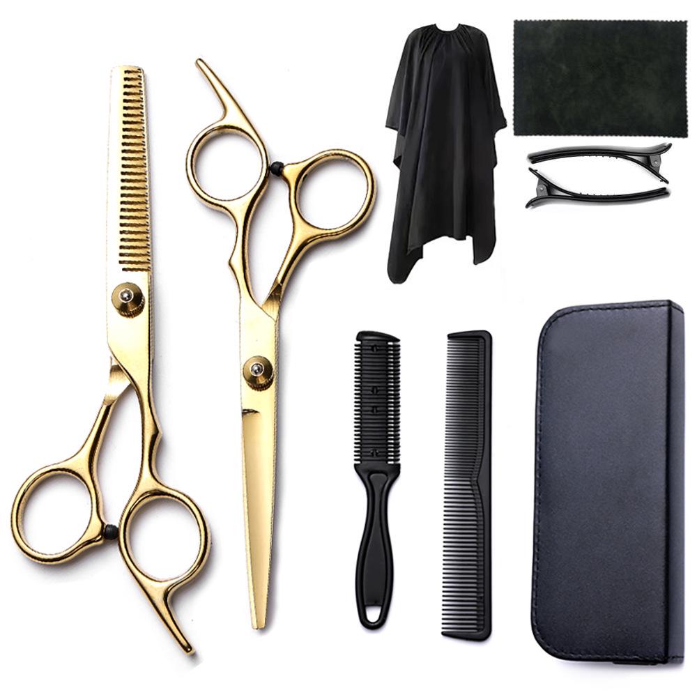 Hairdressing Scissors Set: Colored Straight-Tooth & Thinning Bangs Scissors for Professional Stylists