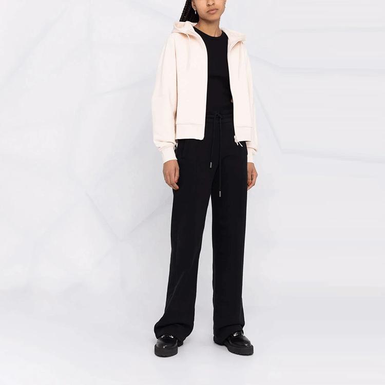 Y-3 Ss22 Logo Print Zip-Up Hoodie Women Outerwear Beige HG6128