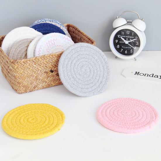 Cup Mat Protective No Insulation Odor Cotton Dining Rope Kitchen Room Place Mat Home