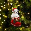 2D Christmas Tree Ornaments Cartoon Cartoon Dog Car Pendant Puppy Acrylic Pendant  Window