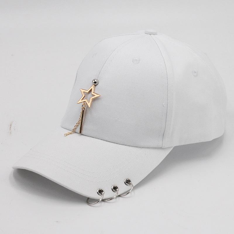 Dad Hat Creative Piercing Ring Baseball Cap Punk Hip Hop Caps Cotton Adult Casual Solid Adjustable Unisex Caps