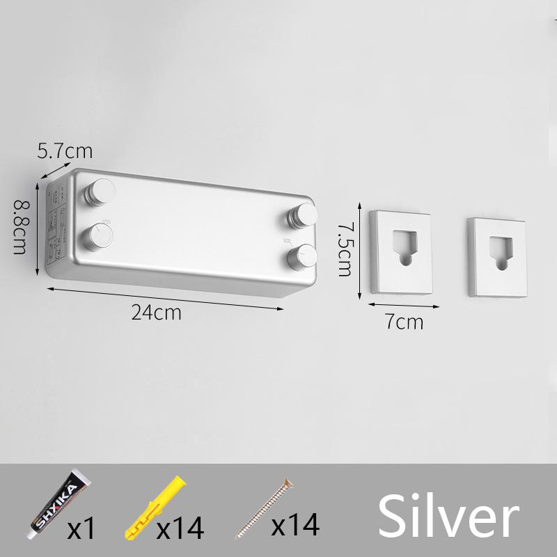 Einziehbare Doppelleinen-Wäscheleine Kein Stanzen erforderlich Kräftiger Edelstahldraht Unsichtbar Hotel Duschraum Hängende Kleidung