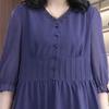2025 Spring Casual Chiffon A-Line Princess Top - Plus Size Women's Three-Quarter Sleeve Shirt
