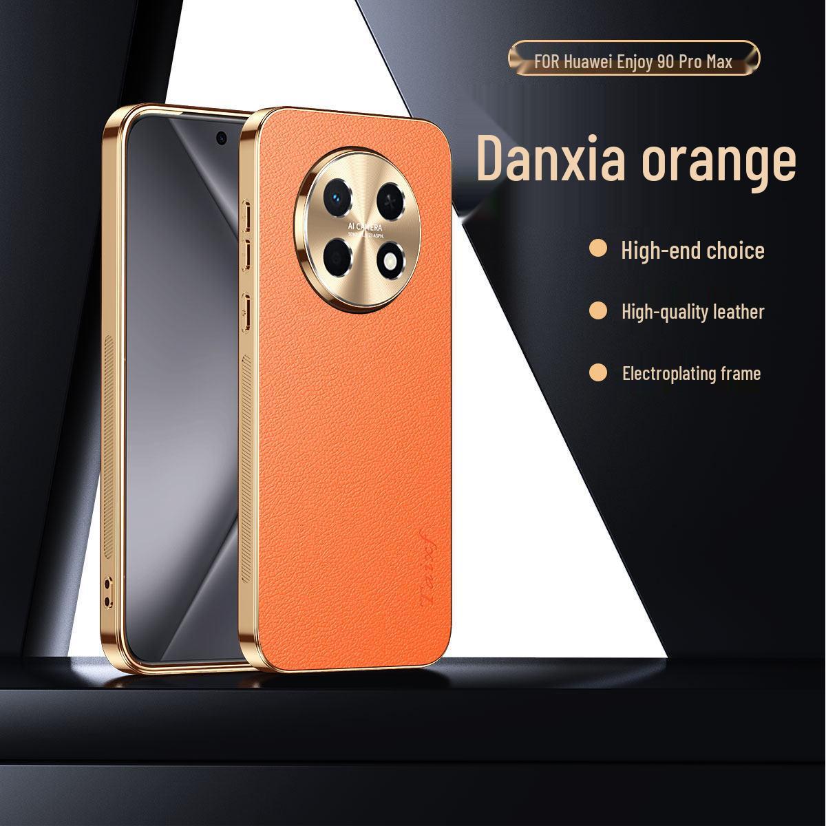 Protective Electroplated Lychee Texture Case for Huawei Enjoy 90 Pro Max/90 Plus Huawei Enjoy 90