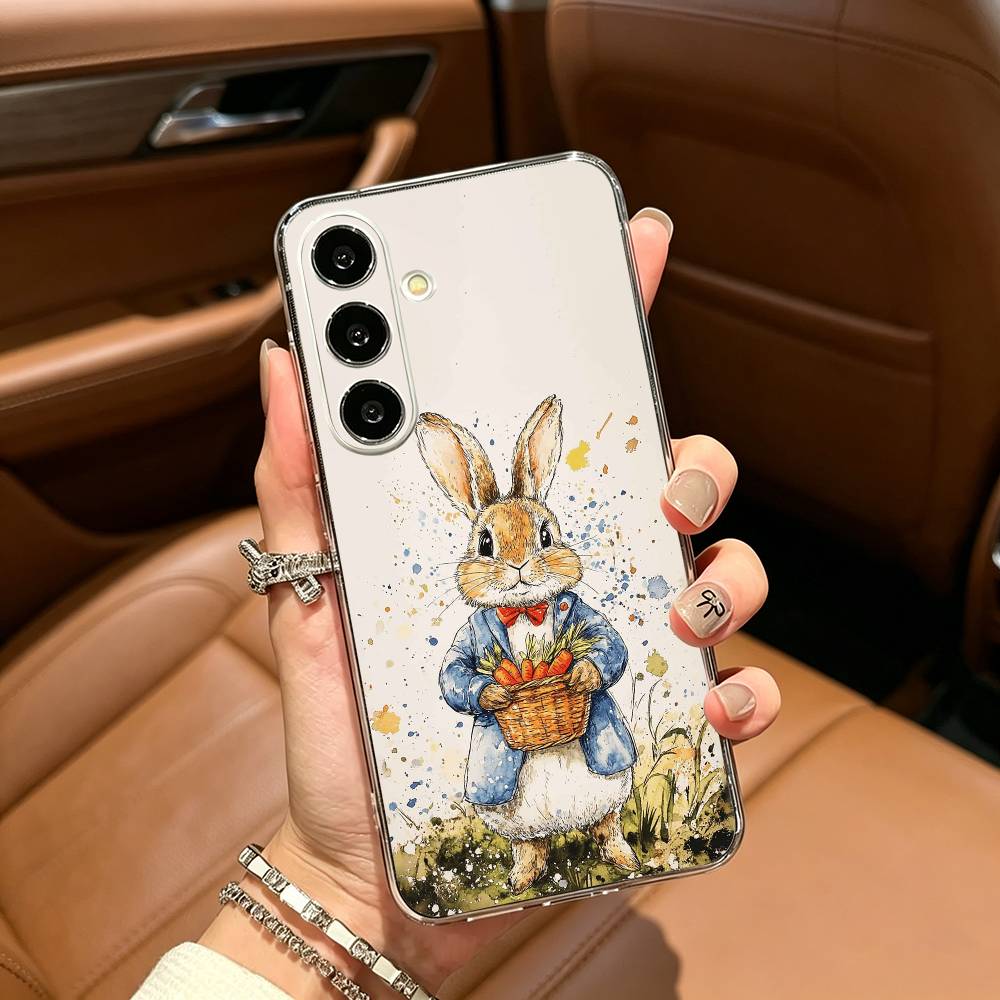 Cute R-Rabbit P-Peter Clear Phone Case for Samsung Galaxy A71, A70, A52, A51, A40, A30 Samsung a21s