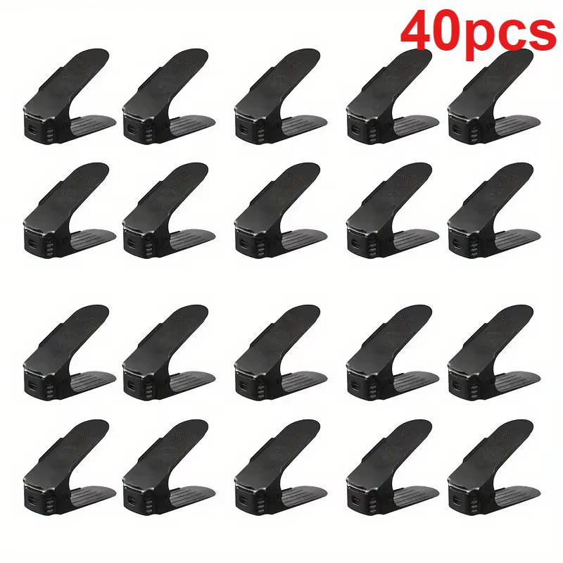 20/40pcs Adjustable Plastic Shoe Rack - Space-Saving Organizer for Hallway, Corridor, Living Room -  Shoe Storage Solution |