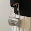 Mini Bolsa de Corrente com Padrão de Crocodilo: Bolsa de Moedas Transversal Estilosa Primavera/Verão 2026, Design Quadrado Pequeno da Moda.