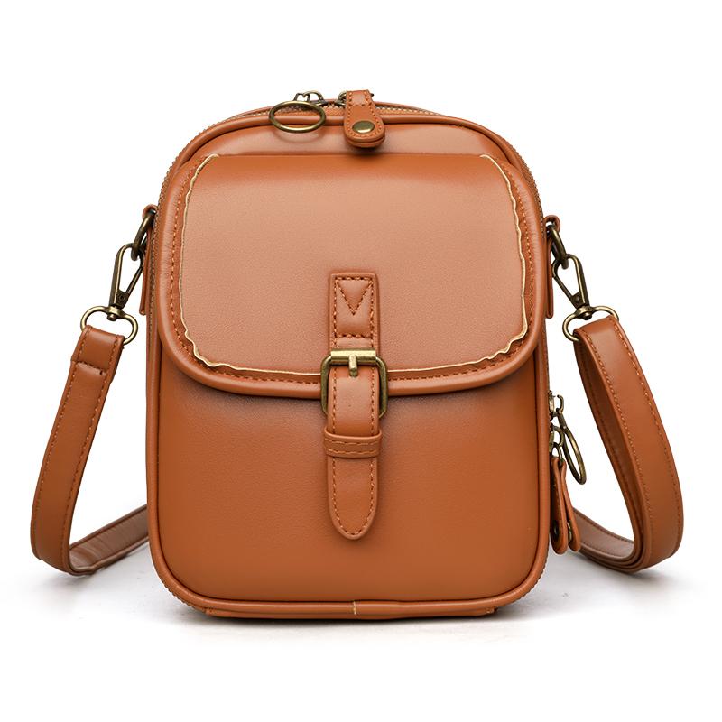 

New shoulder bag, unisex mailman bag, trendy storage bag, casual crossbody bag, mobile phone bag, card bag коричневый