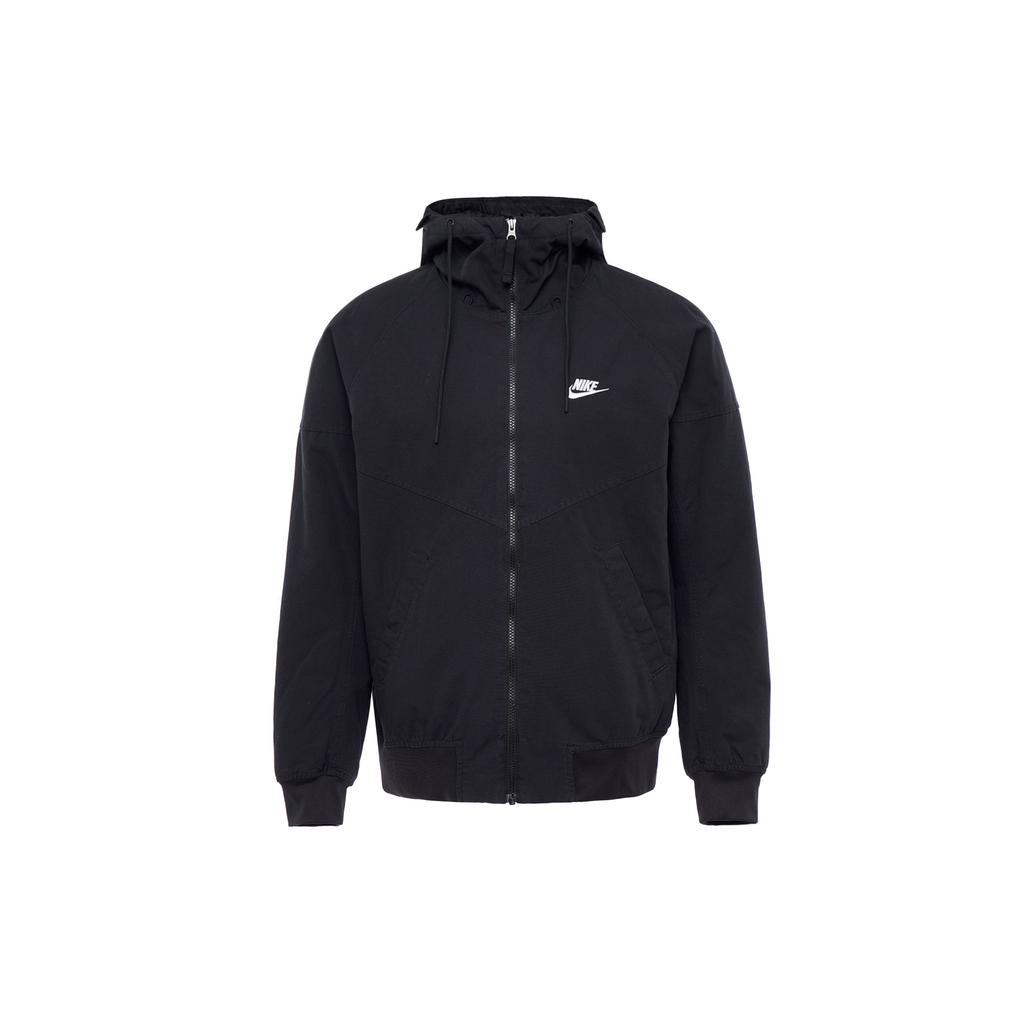 Nike Sportswear Windrunner Canvas Logo Hooded Jacket Men Outerwear Black DX0693-010