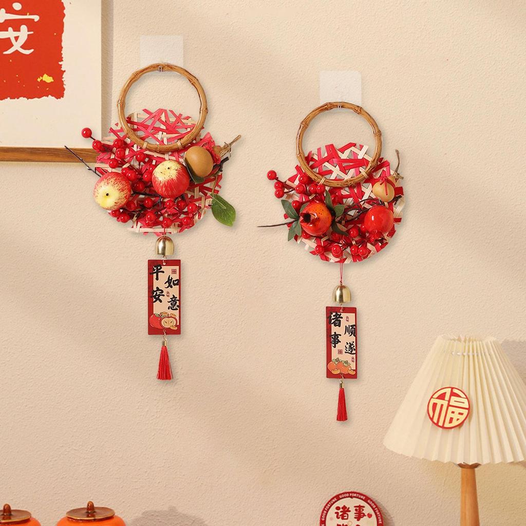 2Pcs 2026 Chinese Lunar Year Hanging Decoration Blessing Words Height 47cm Spring Festival for Living Room Accessory Lightweight