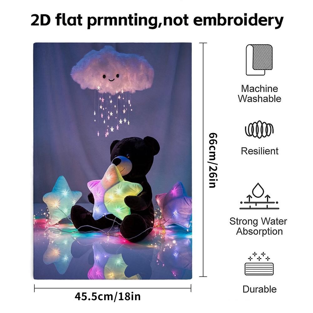 Black Bear Star Light Quick Dry Towel, Dreamy Cloud Decorative Bath Towel