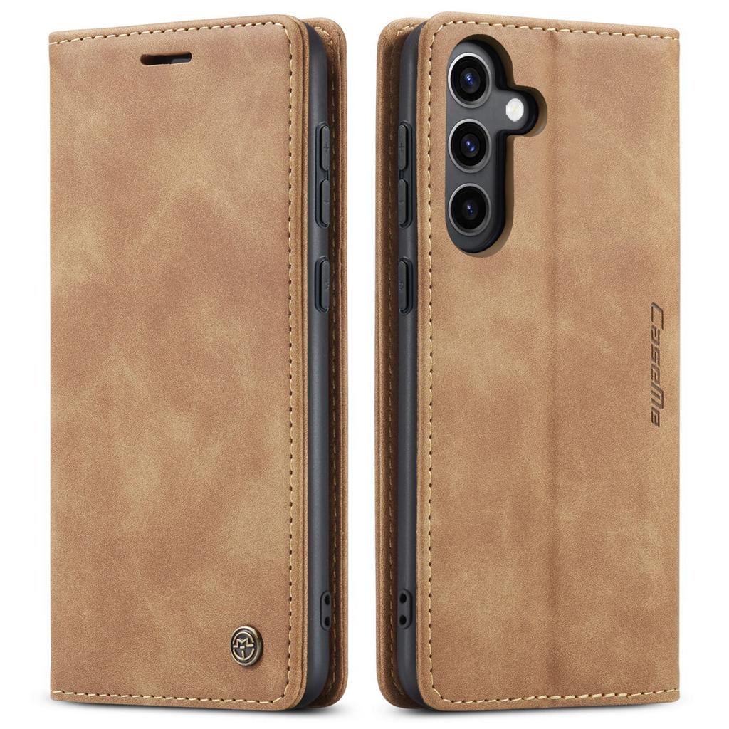Suitable for Samsung S25 Edge matte flip phone case Galaxy S24 Ultra anti-drop card slot leather case with stand