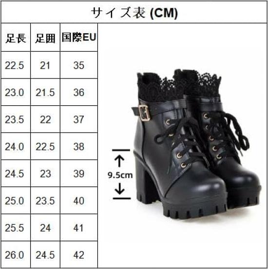 VCWinMeety Platform Short Boots with Thick Thick Shoes for and Side Casual Cold Black Size Women's Boots, Soles, Mass-Produced Lace-Up Shoes, Heels,