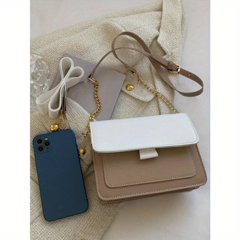 Fashionable Minimalist Color Block One Shoulder Diagonal Crossbody Bag