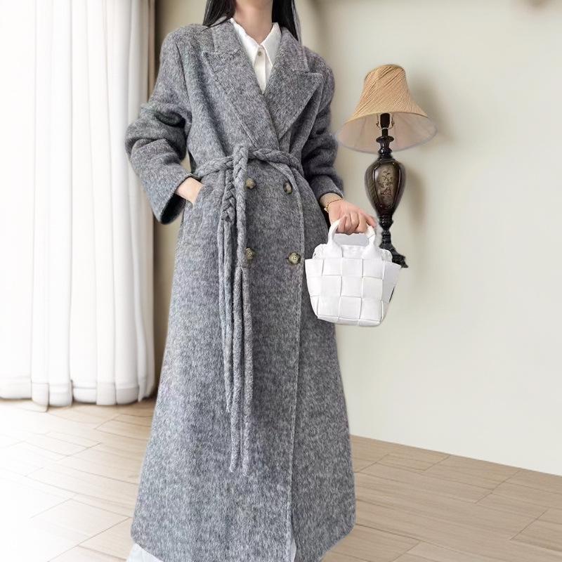Dámský oboustranný kašmírový vlněný kabát - 2025 podzim/zima korejský módní styl.