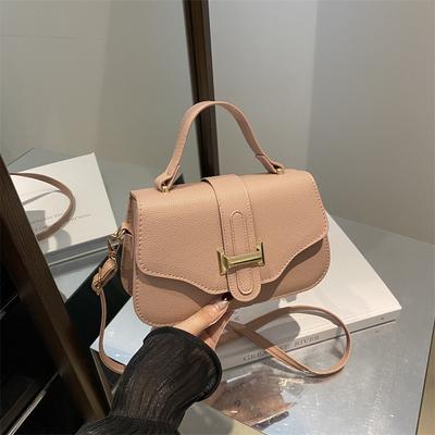 Foreign Style Casual and Simple 2025 Fashion New Texture Solid Color Retro Trend Single Shoulder Portable Crossbody Small Square Bag Woman