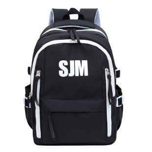 Schoolbag Casual Large Capacity Backpack Male Trend ins Junior High School Student School Bag Fashion Color Matching Alphabet Backpack