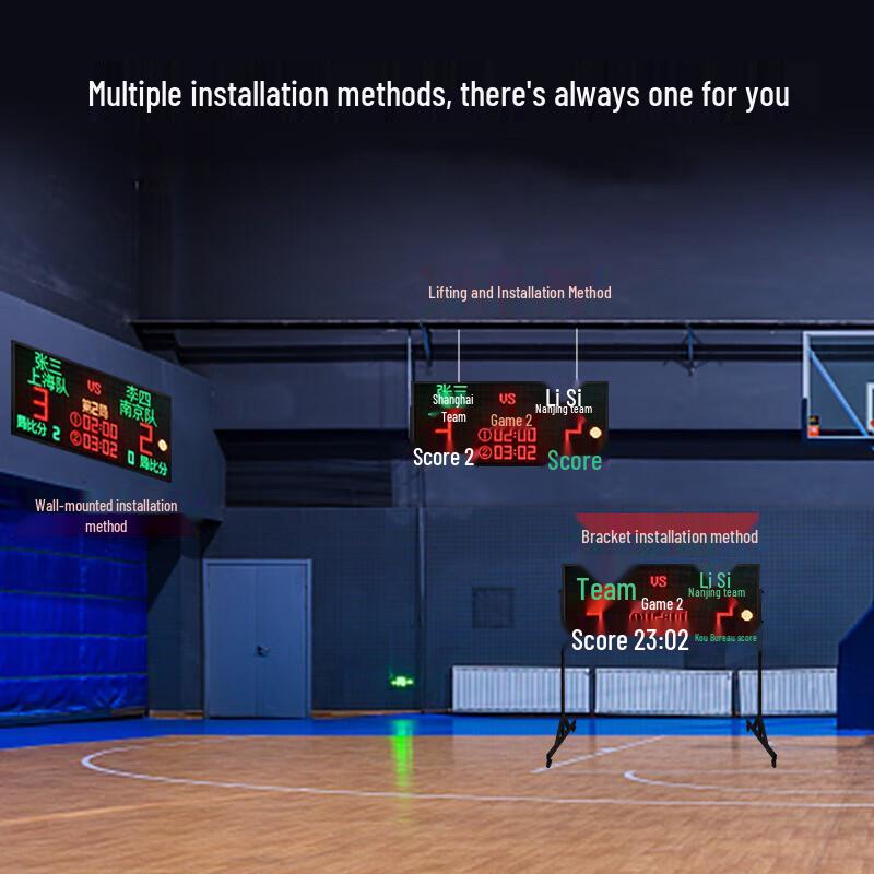 Leile Portable Wireless Basketball Electronic Scoreboard with 24-Second Shot Clock