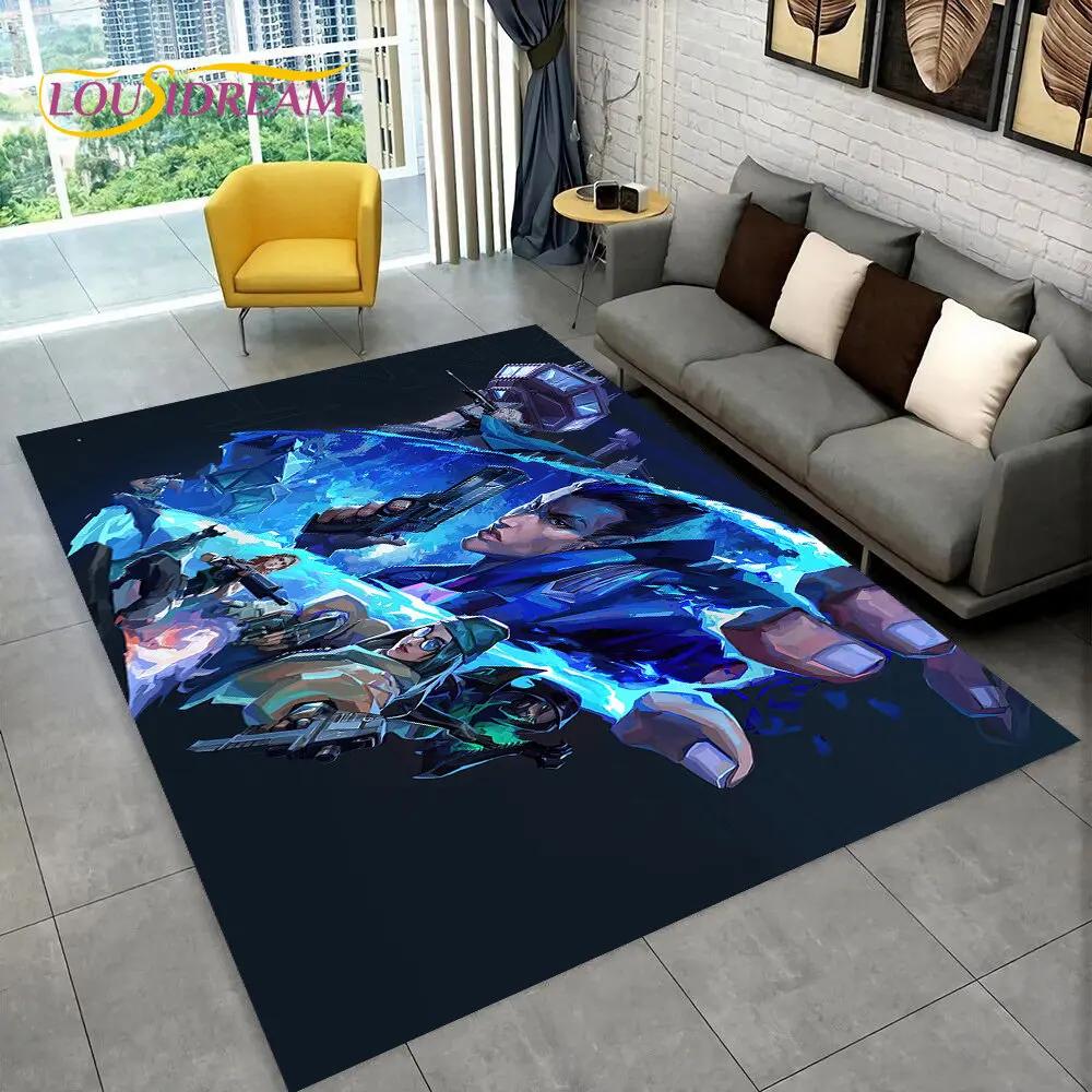 Tappeto da Gioco HD Serie Valorant, Tappeto per Casa Soggiorno Camera da Letto Divano Zerbino Decorazione, Tappetino Antiscivolo per Giochi per Bambini