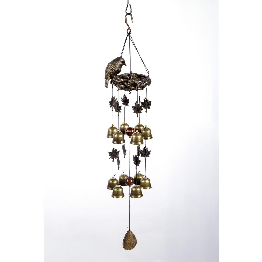 

Подвесной колокольчик из смолы в виде птичьего гнезда, подвесной колокольчик из латуни, подвесной колокольчик в виде птицы для сада на открытом воздухе