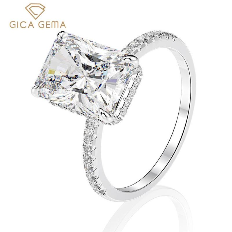 Gica Gema 925 Sterling Silver Zircons Gemstone Wedding Rings For Women Luxury Proposal Engagement Fine Jewelry