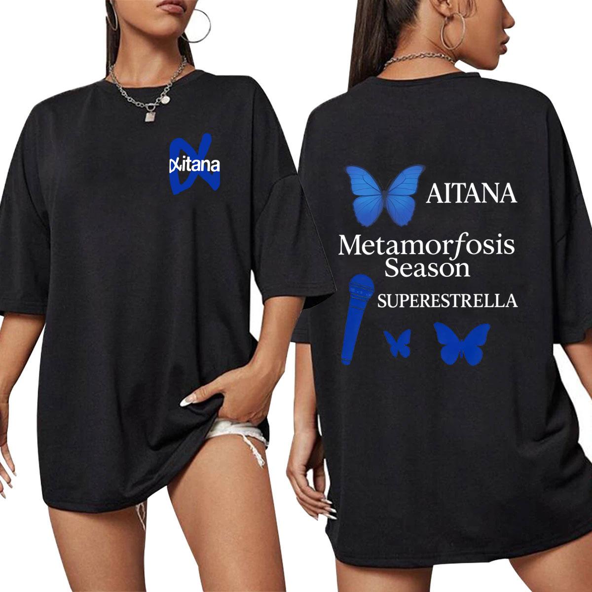 

Hot Singer Aitana Tour Merch Tees Unisex Women Fashion Print T Shirt Summer Shortsleeved Cotton Casual Tshirt Streetwear L