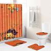 Halloween Shower Curtain Floor Mat Combination Four-Piece Set Bathroom Toilet Carpet Shower Room Mat Foot Mat