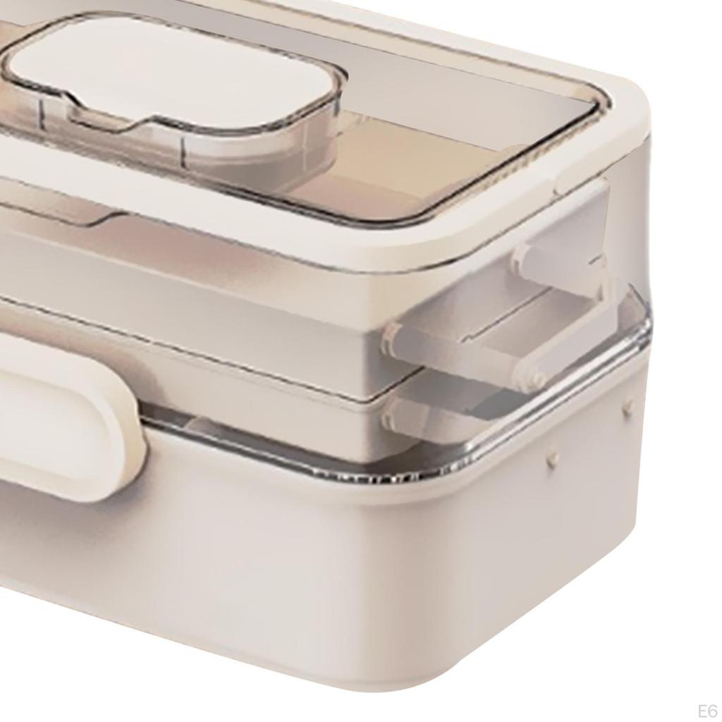 Medicine Box Clear Multifunctional Multi Layer with Lid Sundries Container Empty for Bathroom Travel