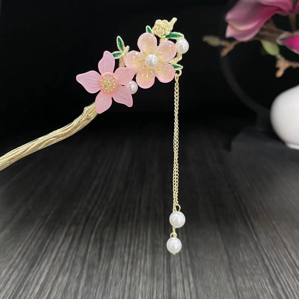 Vintage Hårnål med Tofsar: Elegant huvudbonad inspirerad av Hanfu