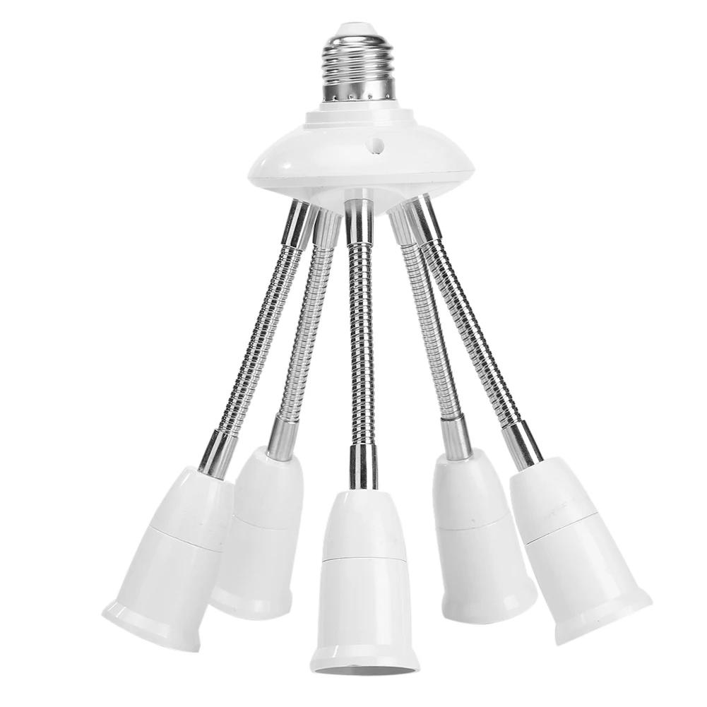 Universal E27 Lamp Base 85-285V Adjustable Tube LED Light Bulb Extension Lamp Holder 2/3/4/5Head Adapter Conversion Socket
