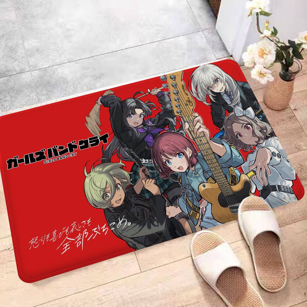 Anime Band Girls Band Cry Door Mat Washable Non-Slip Living Room Sofa Chairs Area Mat Kitchen Doormat Area Rug