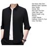 Men Shirt Lapel Long Breasted Shirt Color Elastic Fabric Tops Pure Sleeve Single Lightweight Breathable Shirt