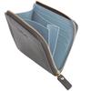 Mini Large Card Coin Women's Wallet, Capacity, Slots, Purse, L-Shaped Zipper, Slim, Compact, Gray/Blue
