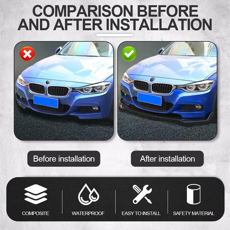 4PCS Adjustable ABS Front Universal Bumper Separator Body Kit Duck Lip Splitter For BMW For Benz For Honda For