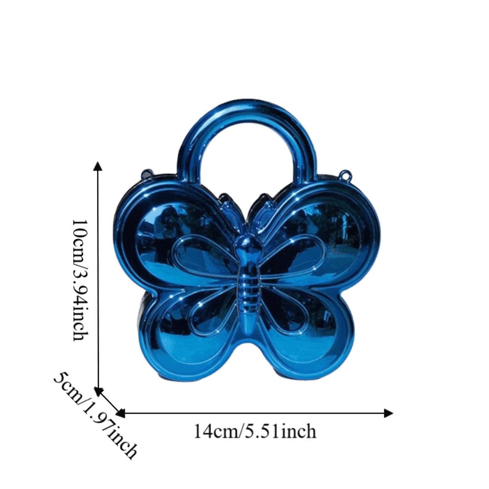 Glänzende Schmetterlingsförmige Umhängetasche Mini-Kupplungstasche Elegante Acryl-Abendtasche Party