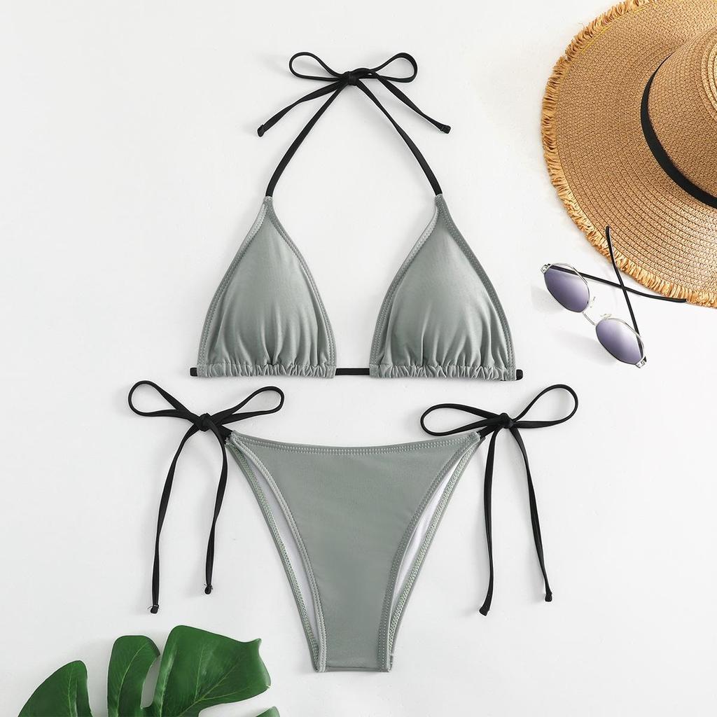 Europejsko-amerykański strój kąpielowy bikini z rozcięciem i odkrytymi plecami dla seksownej gorącej dziewczyny