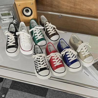 Women's Wide-Head Canvas Sneakers - Mango Square Toe Thick Sole, All-Season 2023, Spring/Summer/Fall for Students