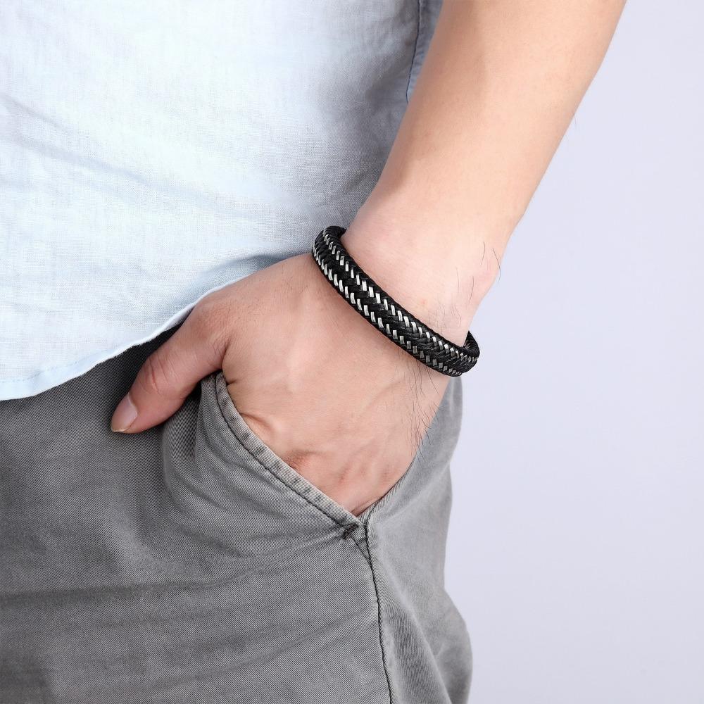 Hot Selling Mens Fashionable Leather Bracelet Rope Woven Bracelet Personalized