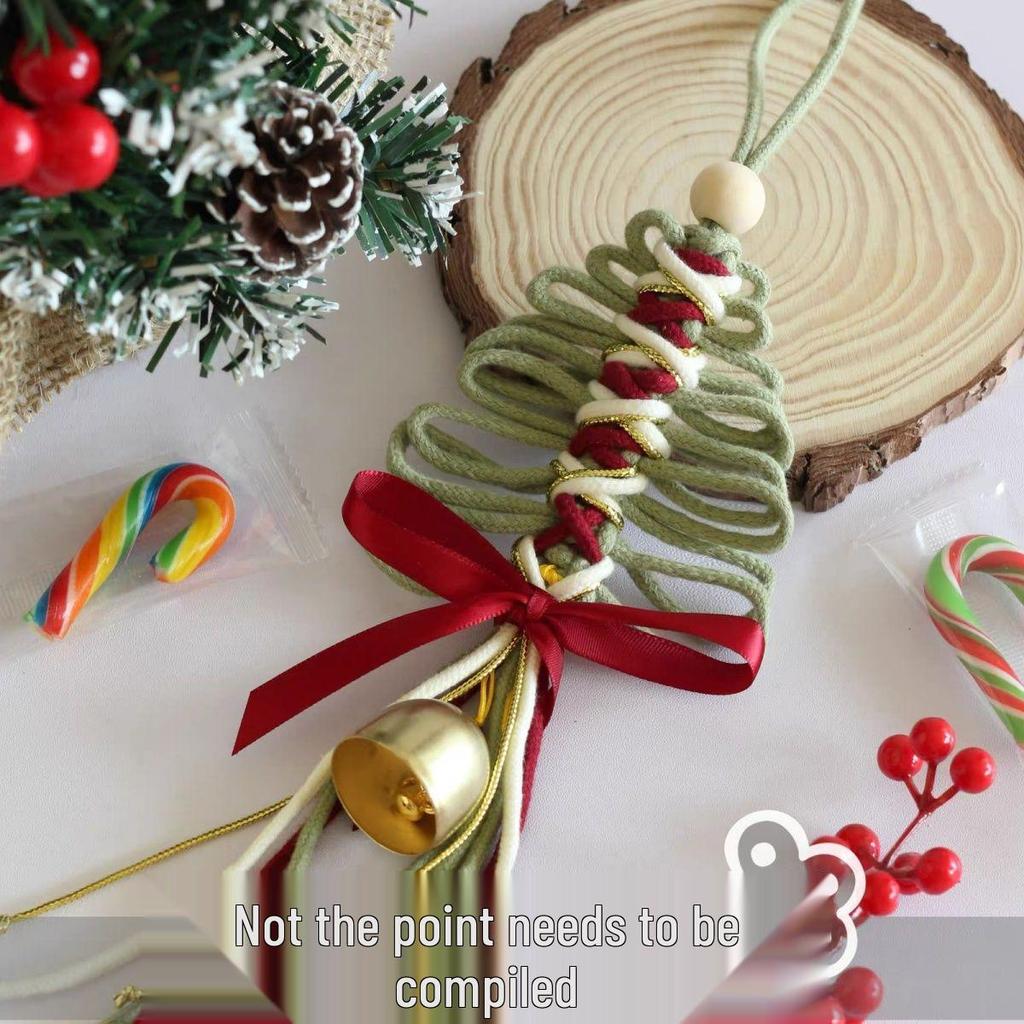 Handmade Woven Cotton Christmas Pendant Ornament for Windows and Cars