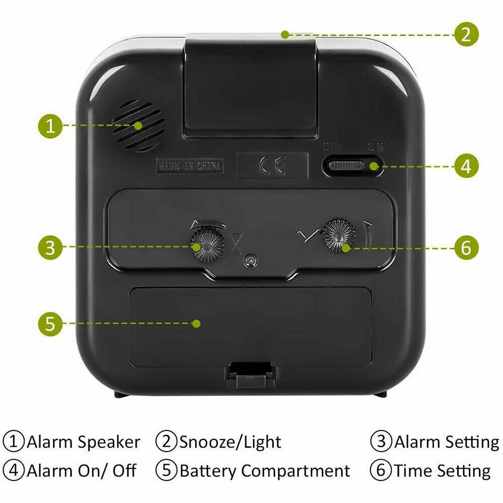 High Quality Quartz Battery Operated Alarm Clock Number Clock Home Decor Bedside Clocks