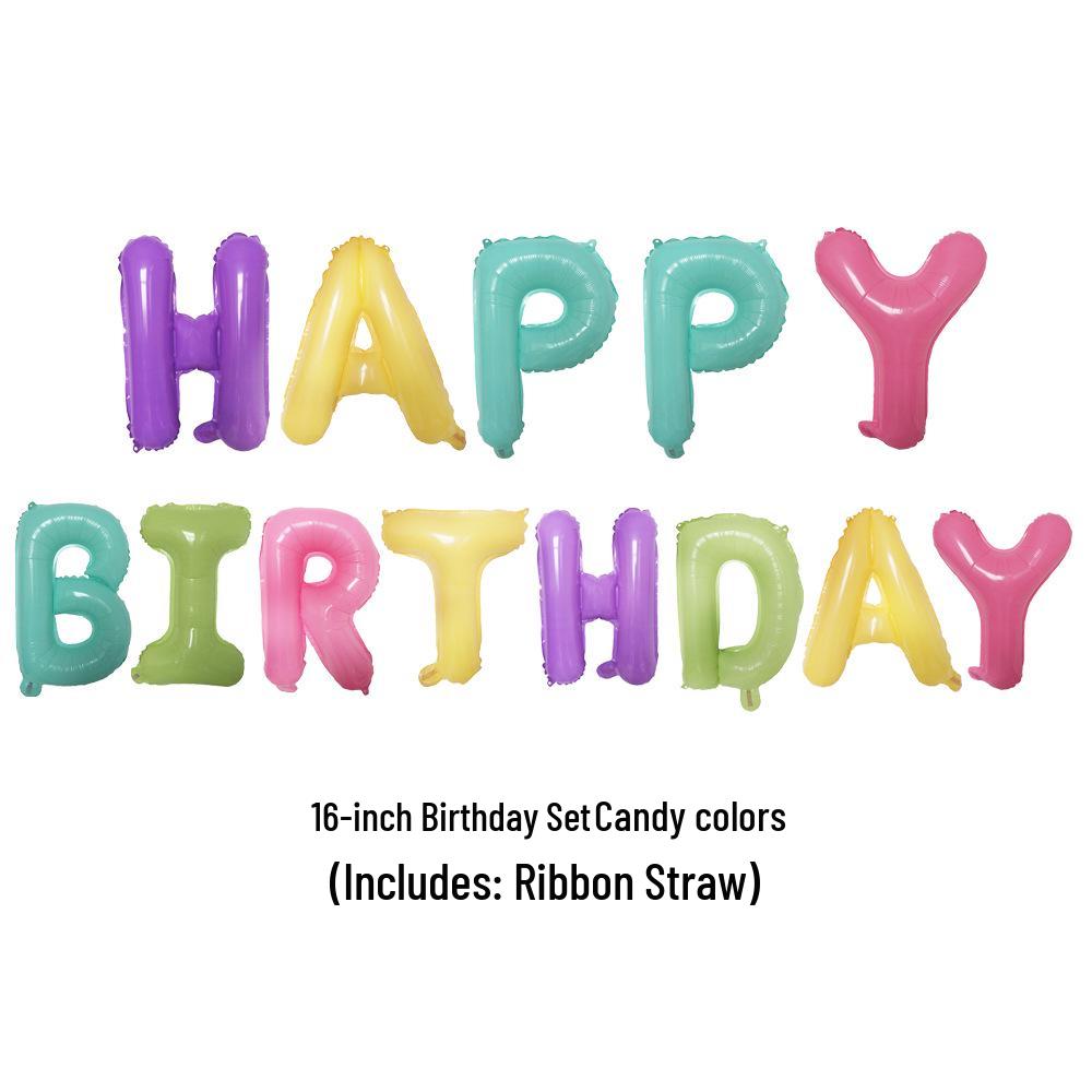 16-inch Happy Birthday Letter Balloons Decoration Set