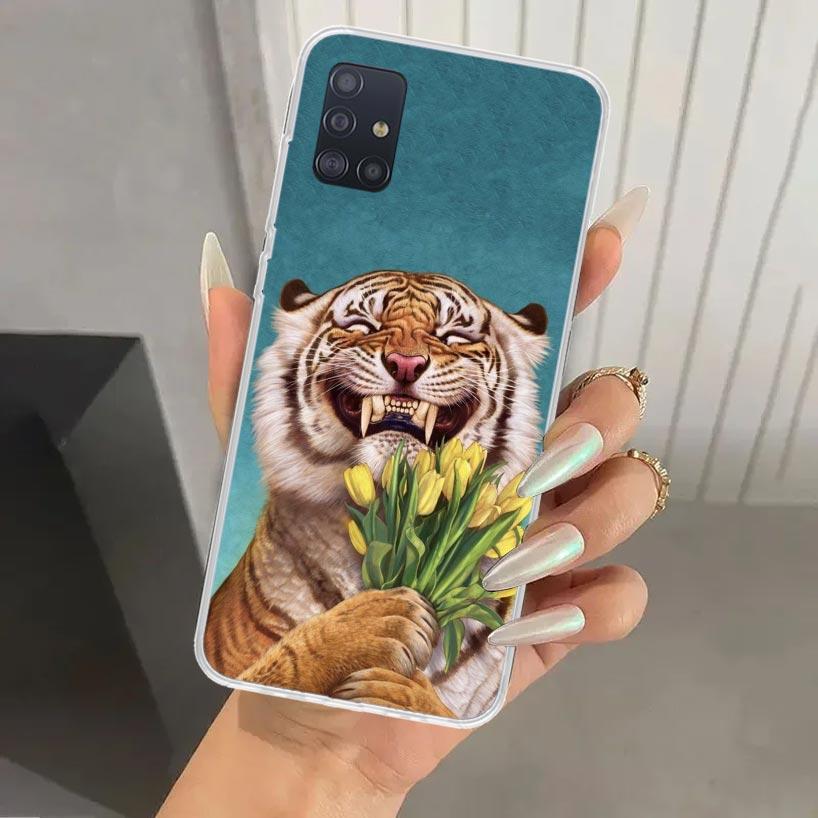 Superior Tiger Pattern Art Phone Case for Samsung Galaxy A52 A32 A22 A12 A02S A50S A30S A10S Note 20 Ultra 10 Plus S10 A31 A20 A