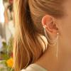 Fashion Personality Metal Ear Clip Single Leaf Tassel Earrings Cuff Women Girls Caught in Ear Ear Cuffs Fashion Jewelry Earring