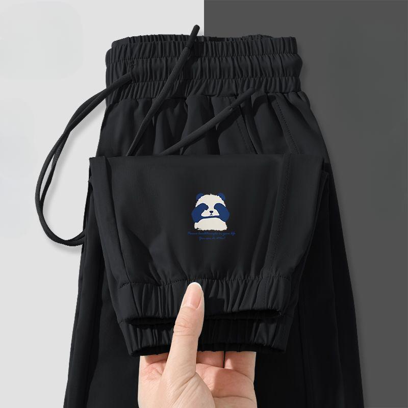 

Синие женские летние джоггеры облегающего кроя из ледяного шелка с защитой от солнца, спортивные брюки XL чёрный