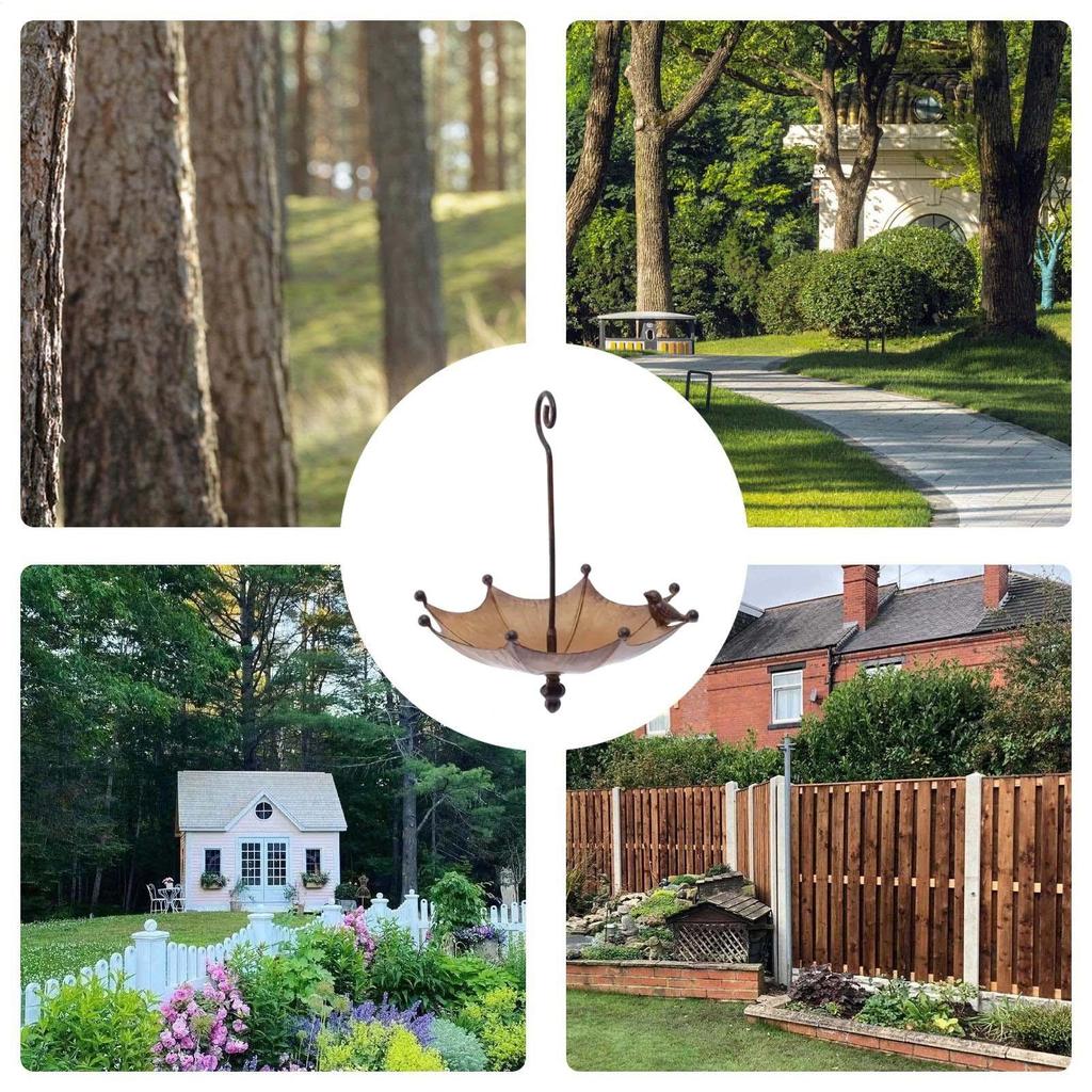 Metal Bird Feeder Umbrella Shaped Hummingbird Food Tray Hangable Hummingbird Food Bowl For Outdoor Window Apartment Balcony