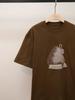 High-End Women's Autumn French Casual Printed Crew Neck T-Shirt