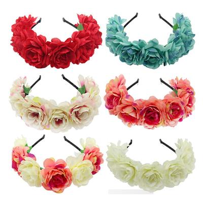 Ladies Girls Hair Accessories Headdresses Women Flower Headband Bride Headhoop Beach Headwear Wedding Party